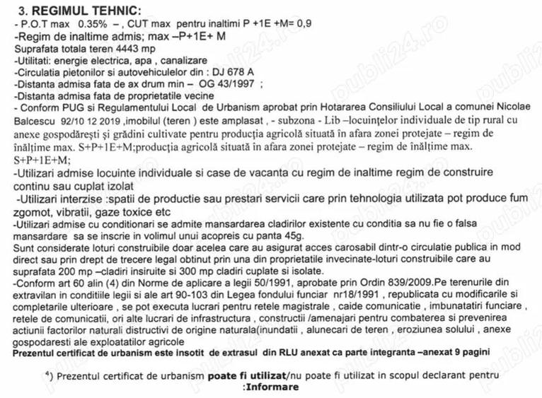 Teren 4.443 mp(intr+extra)+constructii vechi Nicolae Balcescu, Ple?oiu jud Valcea - 5