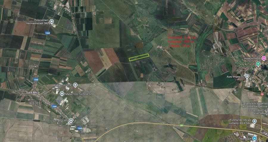 Teren agricol extravilan - 36.200 mp -Sura Mica -1,5 euro mp - 1