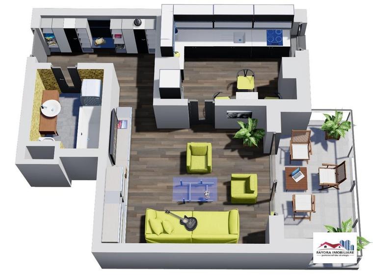 Apartament 1 Camera Tip A1.2 de in Ansamblul Green Residenc - 3