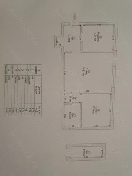 Am de vanzare apartament 2 camere in centru, 47 mp, boxa, Balcescu, Moisil, proprietar - 1