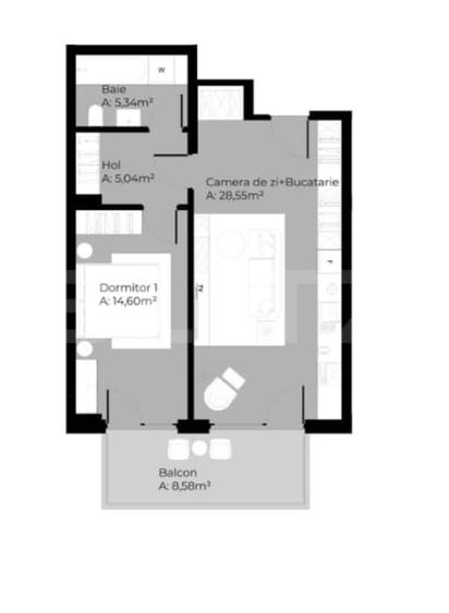 Apartament cu 2 camere, 54 mp utili, zona Iulius Mall - 3