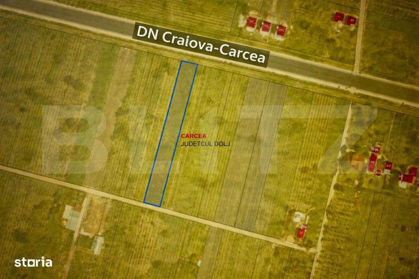 Teren intravilan 2000 mp, front 16,7 ml, vizibilitate la DN, Carcea - 1