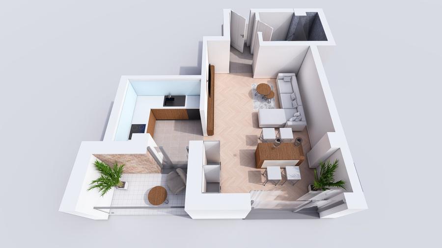 Apartament nou 38 mp, 1 camera, decomandat, de vanzare, Profi Visan, Cod 160089 - 2