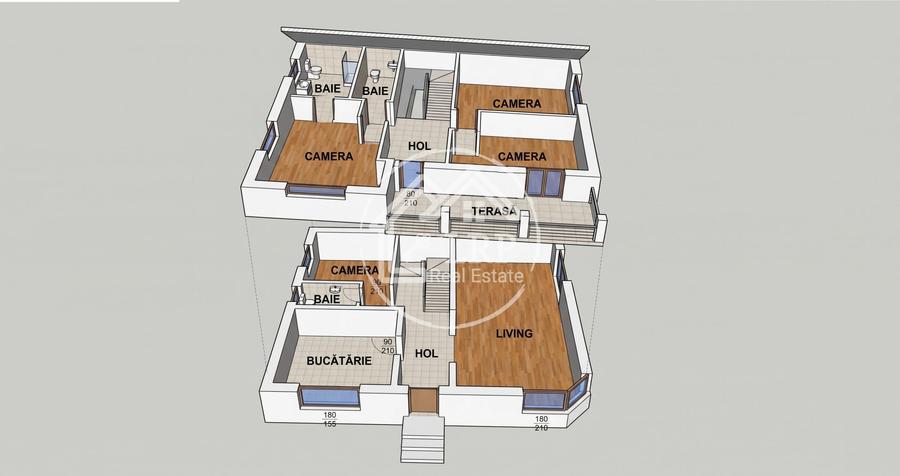 Casă individuală cu 5 camere cu Canalizare în Central