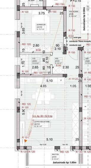 Apartament 2 camere, 53 mp utili, balcon 5,50 mp, Giroc - 1