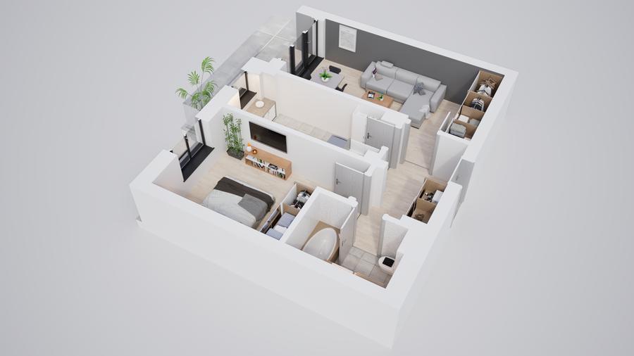 Apartament ideal de 2 camere, parcare subterană și verdeață din plin - 15
