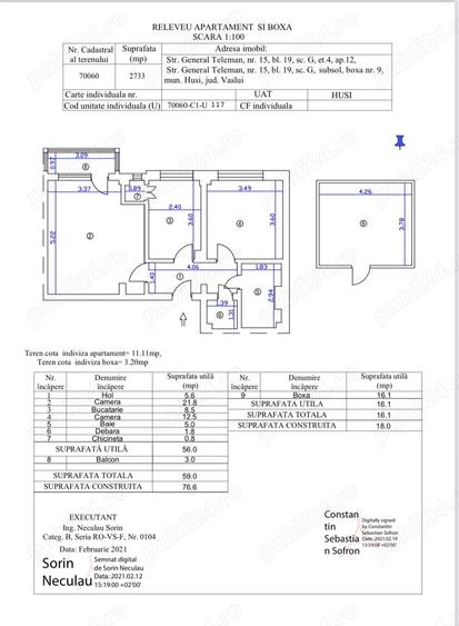 Vand apartament cu 2 camere ?i boxa in blocul cu Cinema Dacia - 1