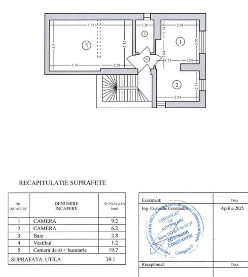 Apartament cu 3 camere semidecomandat în Armeneasca