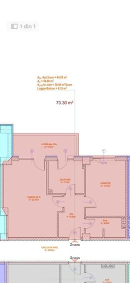 Apartament cu 2 camere decomandat în Exterior Vest
