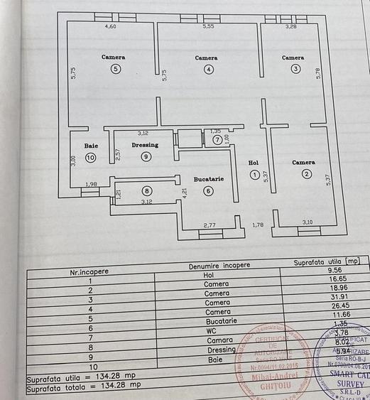 Ap 4 camere, 2 băi, wc serviciu, et 2 din 2, central, Timișoara - 2