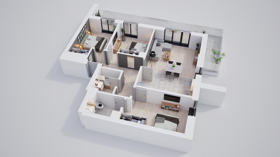 Apartament 4 camere premium, cartier privat cu parcari subterane și parc propriu - 18