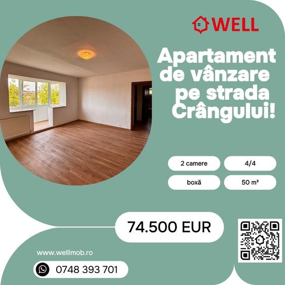 Apartament de vânzare cu 2 camere în Sfântu Gheorghe, pe strada Crângului! - 1