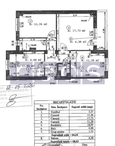 Apartament cu 3 camere, mobilat în Tineretului
