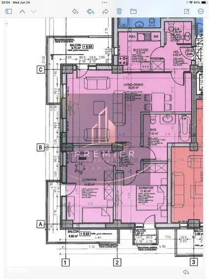 Apartament cu 3 camere decomandat în Aviației