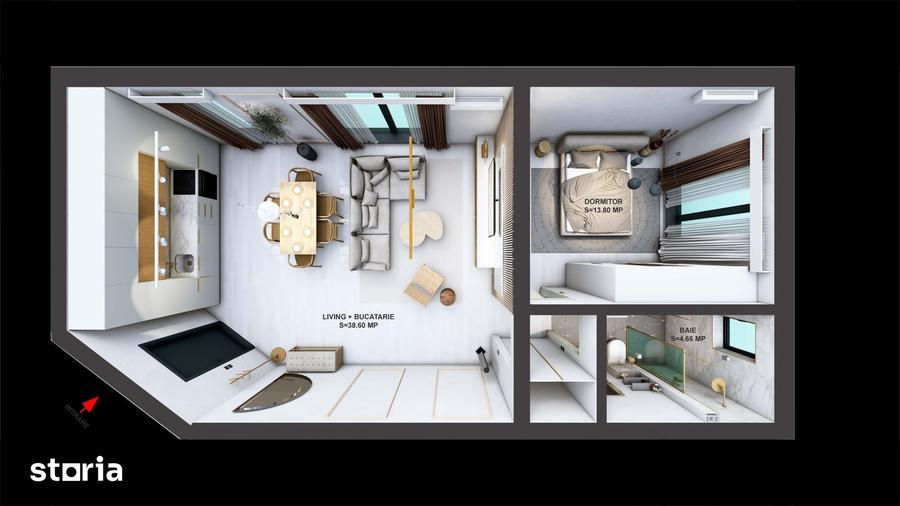 Apartament cu 2 camere în Mihai Bravu