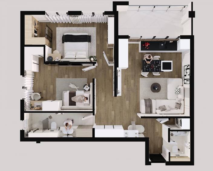 Apartament cu 3 camere decomandat în Periferie