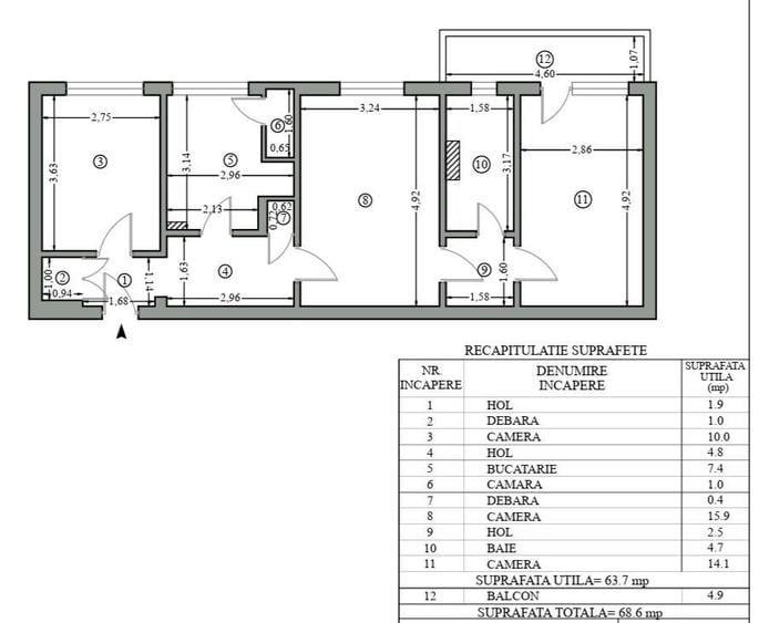 Apartament 3 camere Hipodrom - 3