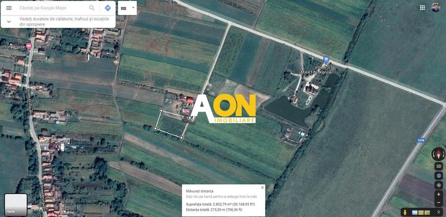 Teren 2800 mp, Galtiu, comuna Santimbru - 2