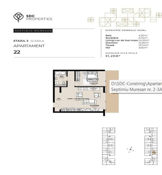 INVESTITIE! Apartament 2 camere - 51,25 mp - terasa - parcare - SDC properties - 1