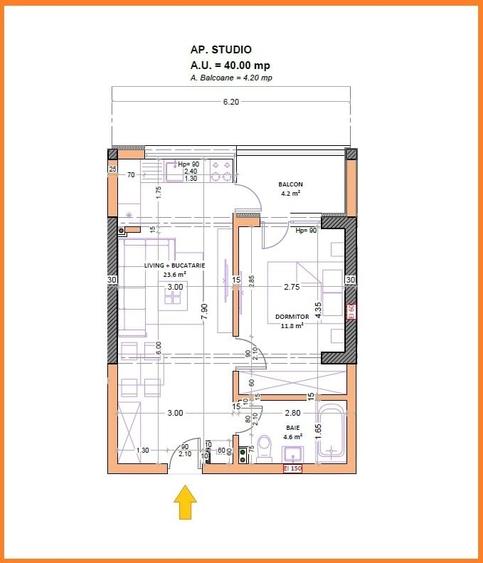 Studio 45mp ~ Bloc Nou, Zona linistita, Parc, Metrou M2 - 3