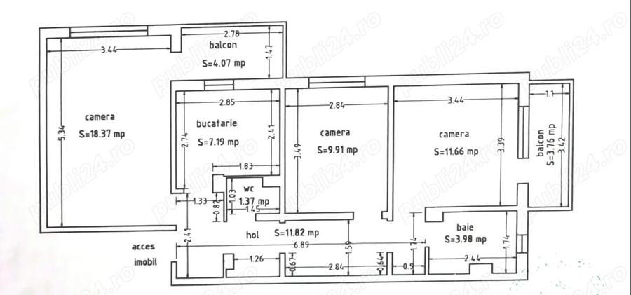 Oferta !!!! Apartament 3 camere decomandat ( 2 bai & 2 balcoane) Reducere surpriza!!! - 4