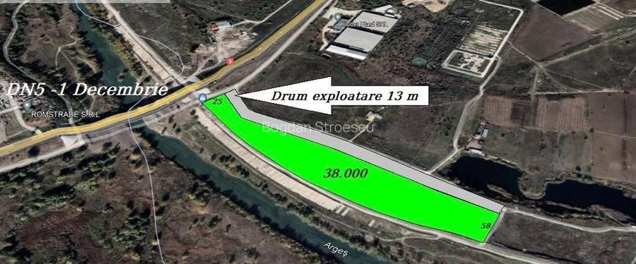 Teren intravilan 10.000 -38.000 mp industrial 1 Decembrie... Teren intravilan 10.000 -38.000 mp industrial 1 Decembrie...