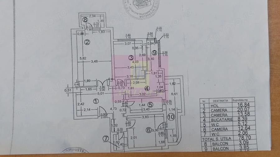Apartament cu 3 camere decomandat în Decebal