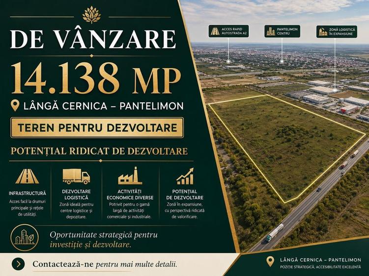 Teren Construcții intravilan de 14138 mp, în Cernica