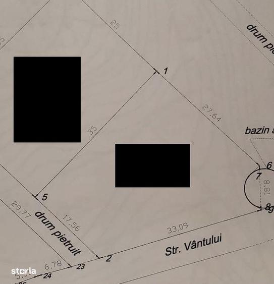 Teren intravilan 915 mp dublu front strada Vantului - 2
