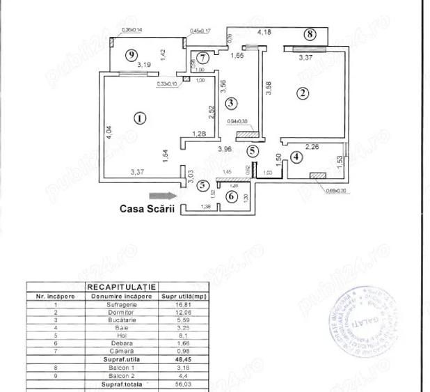Pers. Fiz, Inchiriez Ap.2 cam. in Galati, Micro 20, Bl K, Et. 4, CT, 330 EUR, Contract - 3