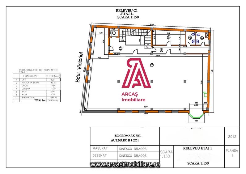 Spatiu de birouri de inchiriat 275 mp B-dul Victoriei! - 2