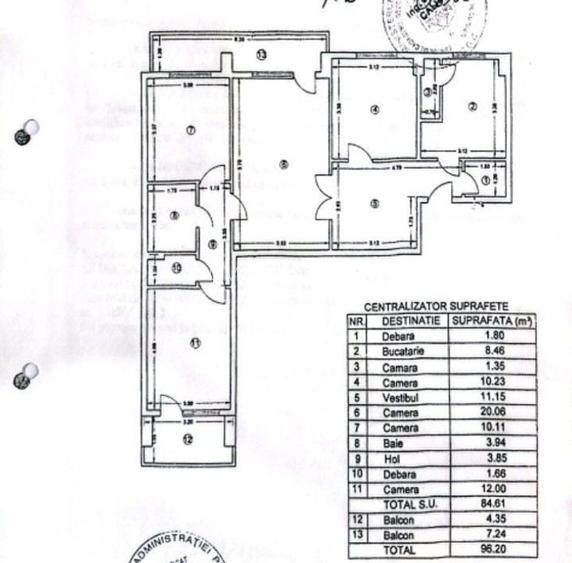 Apartament 4 camere, 96 mp utili, 2 băi, 2 balcoane – Zona Dristor  V5