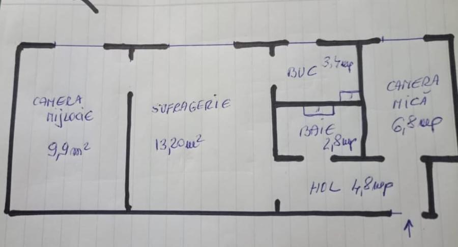 Apartament cu 3 camere în Mănăștur