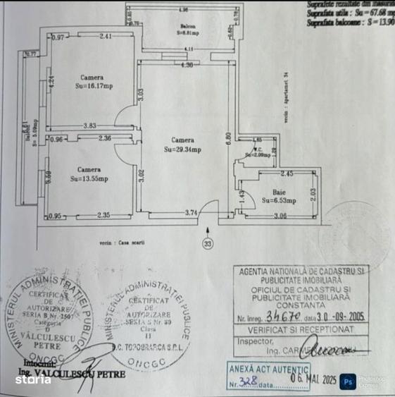 Apartament cu 3 camere în Central