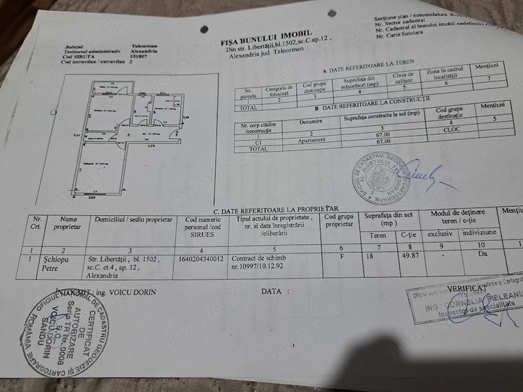 Apartament cu 2 camere decomandat în 1 Mai