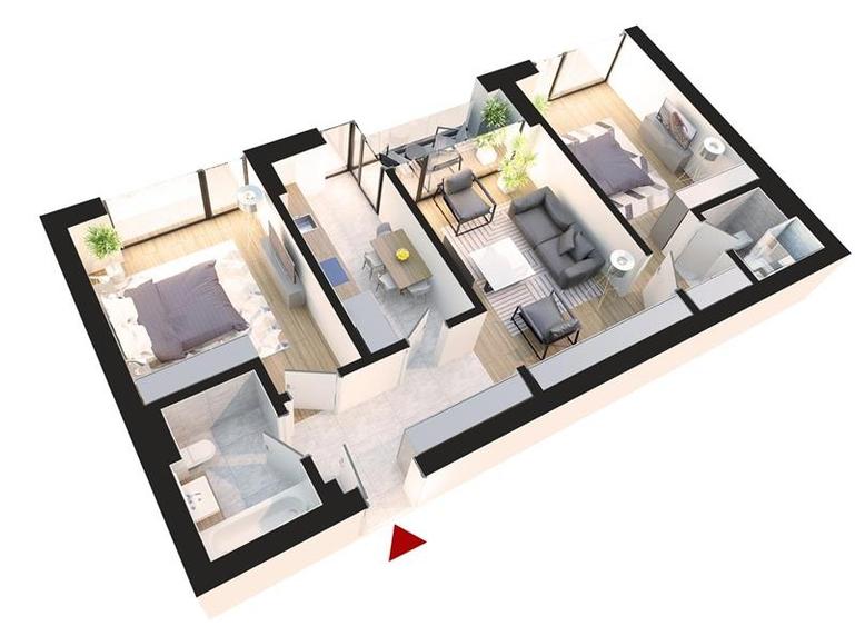 Apartament 3 Camere Tip Penthouse cu Terasa de 75mp Rahova - 4