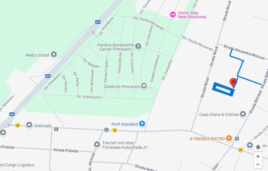 Teren intravilan, 1968 mp, Giarmata, între str. Nouă și str. Bătrână, comision 0