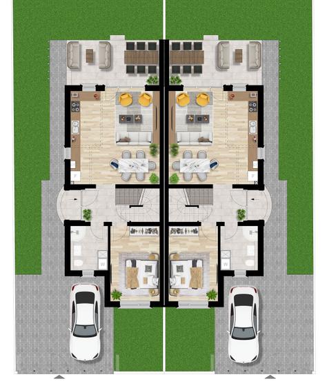 Dezvoltator: Duplex in cartier privat - 4,5 camere, 2 bai cu dormitor la parter - 2