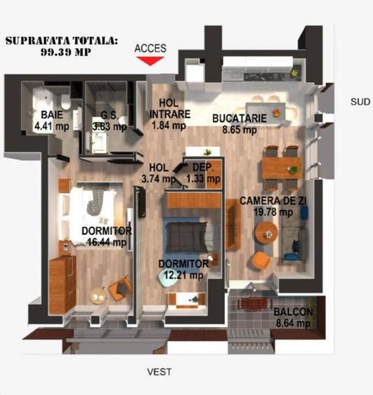 Apartament 3 camere in Moghioros Park Residence | Loc parcare subteran inclus - 14