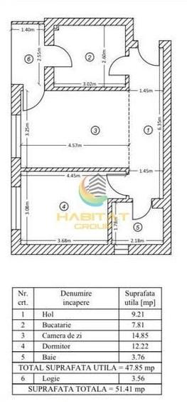 Pallady 2 camere decomandat 52 mp ACTE GATA DE MUTARE - 2