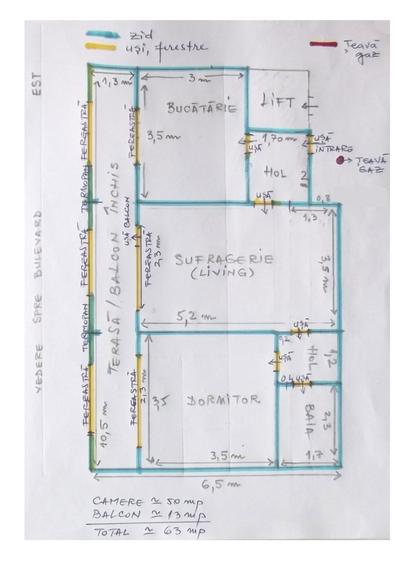 Proprietar, persoana fizica, vand apartament 2 camere, 50 mp, central, aproape de Nokia - 4