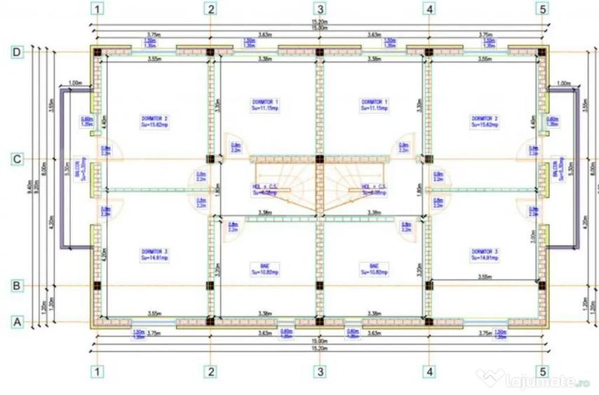 Duplex de vanzare, cu 4 camere, 100 mp+250 mp teren, zona Ip - 2