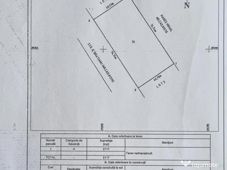 Teren intravilan de vanzare 7.002 mp - Deschidere 70 m la bulevard | Mioveni - 1