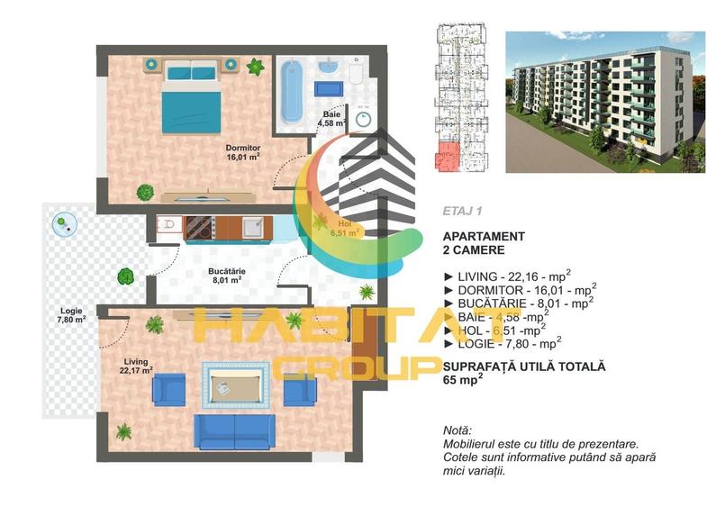 Apartament 2 camere spatios. bloc nou, Aparatorii Patriei-Metalurgiei - 6