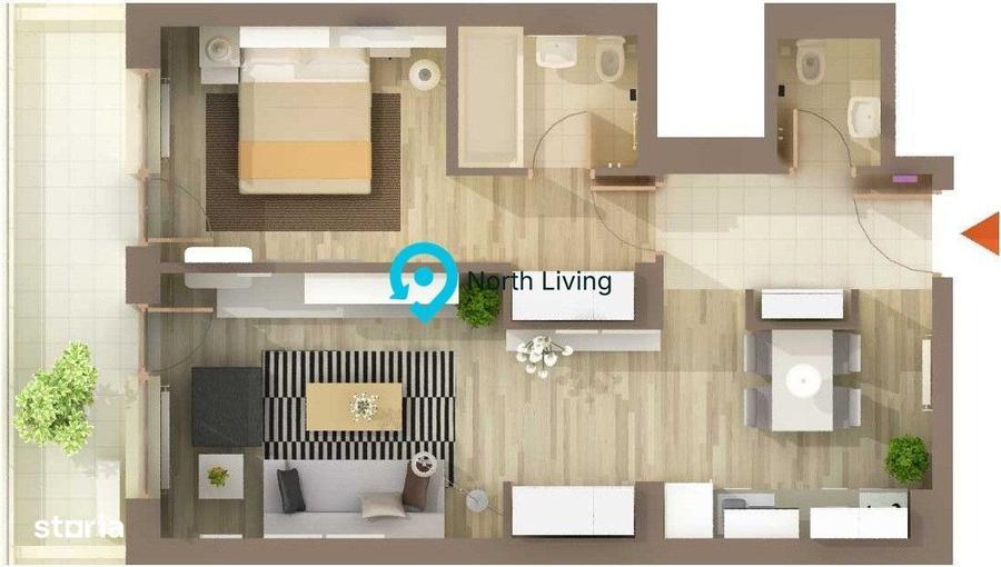 2 Camere | 61 mp | Aleea Privighetorilor -Baneasa | 2 bai - 1