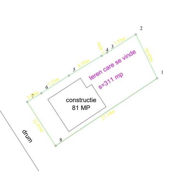 Casă cu 2 camere cu Teren 311 Mp în Sărărie