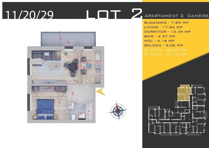 Apartament 2 camere 2 locuri parcare Pallady