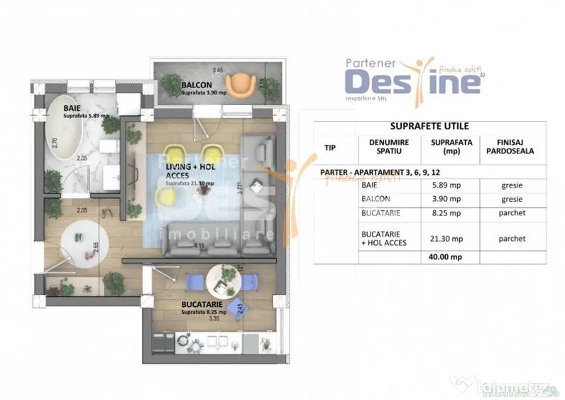 Apartamente noi Visan, predare mai 2026, pret 1.350 + TV - 2