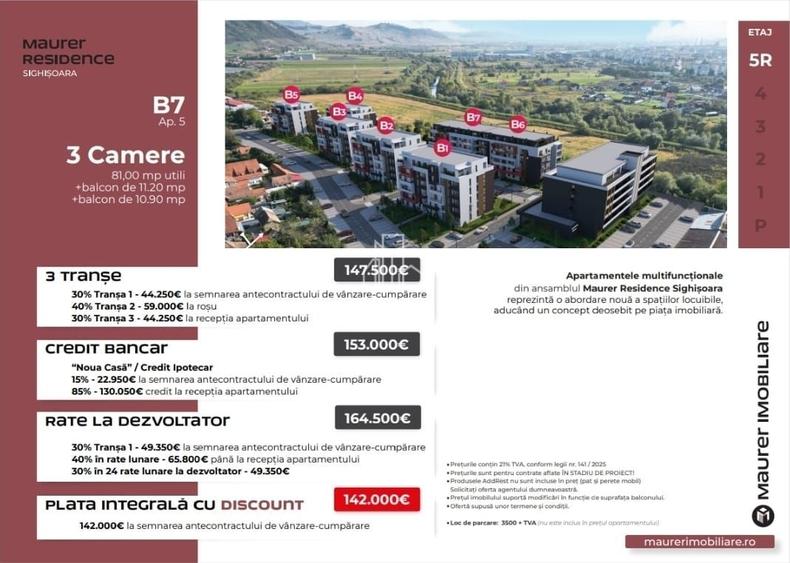 Apartamente cu 3 camere, Maurer, Sighisoara - 1