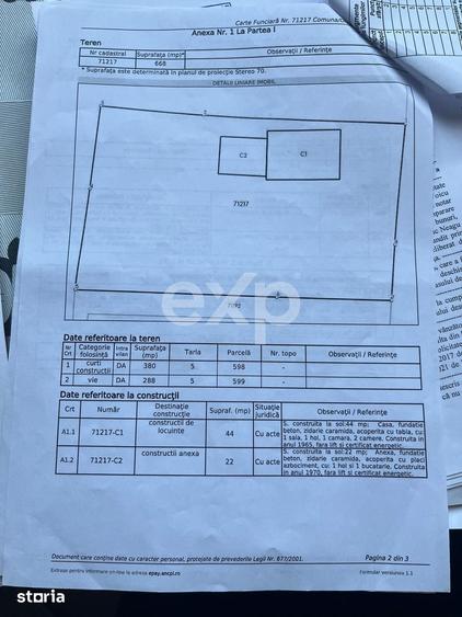 Casă cu 2 camere cu Teren 668 Mp în Petrești